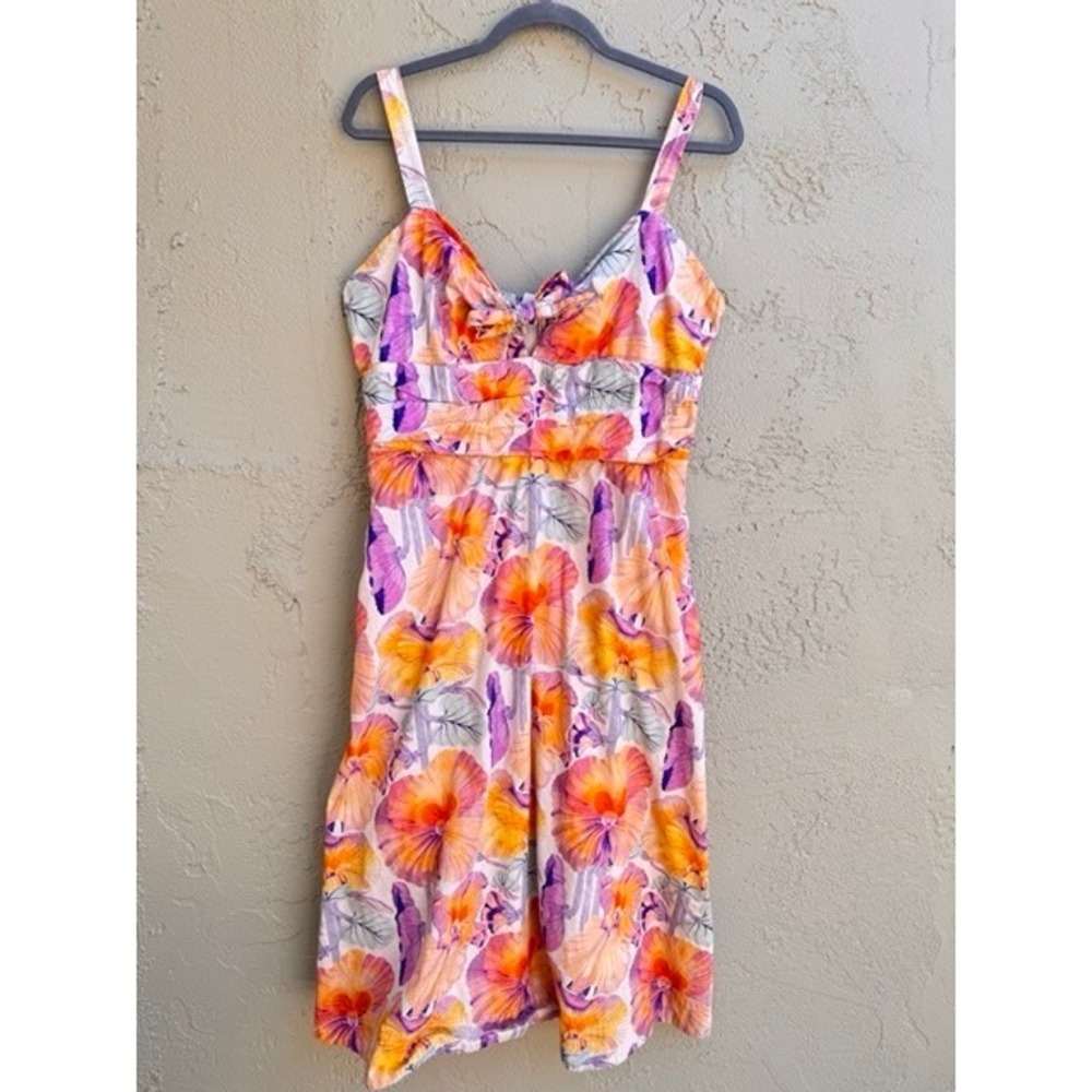 Cecilia Pettersson Anthropologie Vibrant Floral Sleeveless Midi Dress SZ 16 - Picture 2 of 9